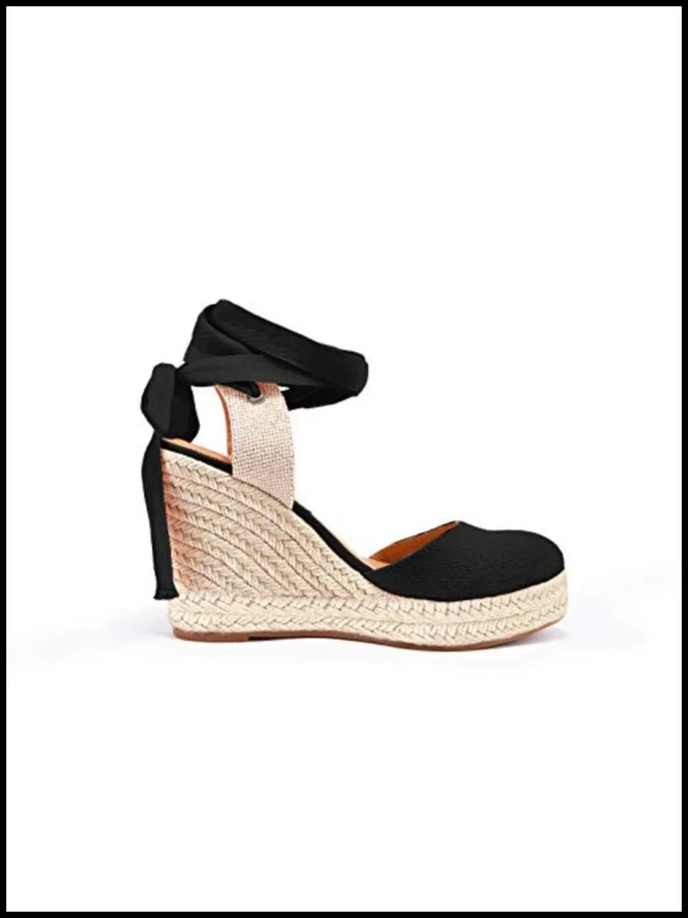 Womens Espadrille Heel Platform Wedge Sandals Ankle Strap Closed Toe Shoes